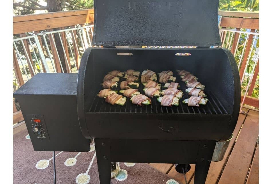 Smoked Jalapeno Poppers on Traeger Smoker at 225